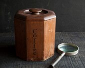 Vintage Wooden Storage Coffee Jar
