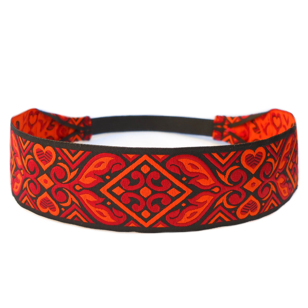 Fire within me, black, red and orange headband