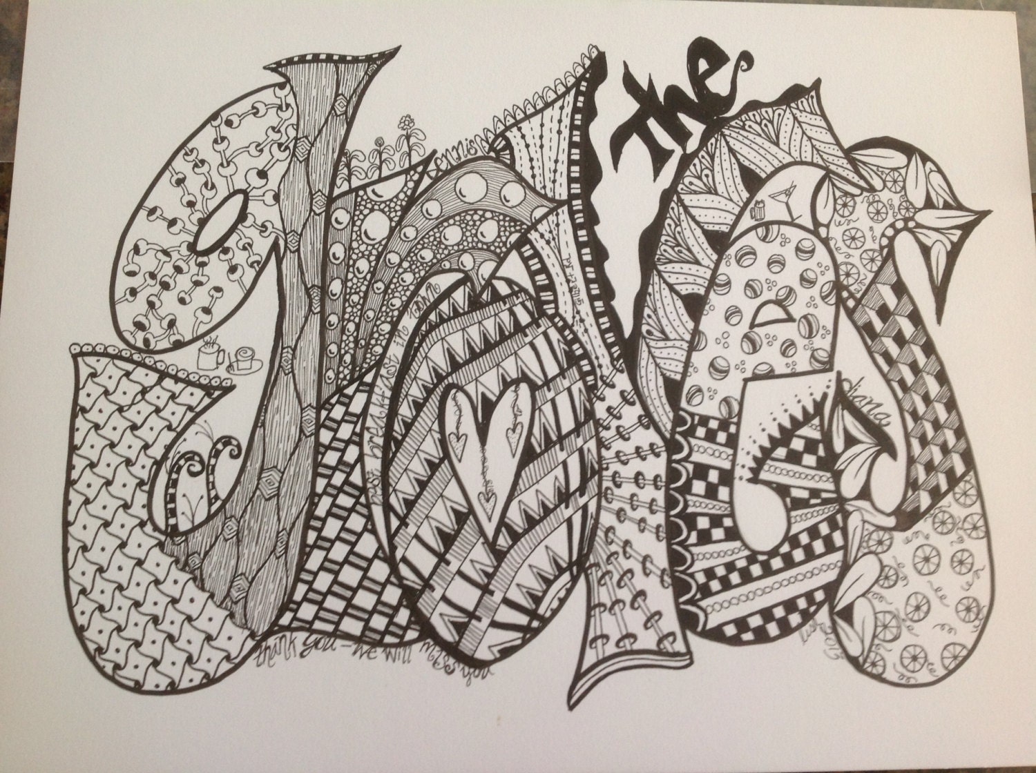 Items similar to Custom designed Zentangle inspired name art on Etsy