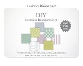 Business Branding Kit - Create Your Own Branding - Instant Download - Facebook Twitter Etsy Shop Google Blog Backgrounds