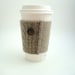 Felt Coffee Cozy TAUPE CABLES Felted Sweater Wool Coffee Cosy Coffee Sleeve