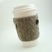 Felt Coffee Cozy TAUPE CABLES Felted Sweater Wool Coffee Cosy Coffee Sleeve