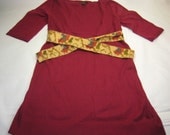 Vintage LOUIS VUITTON Cashmere Wool Blouse Top Blouse Mini Dress Burgundy Sz. 38 7 8