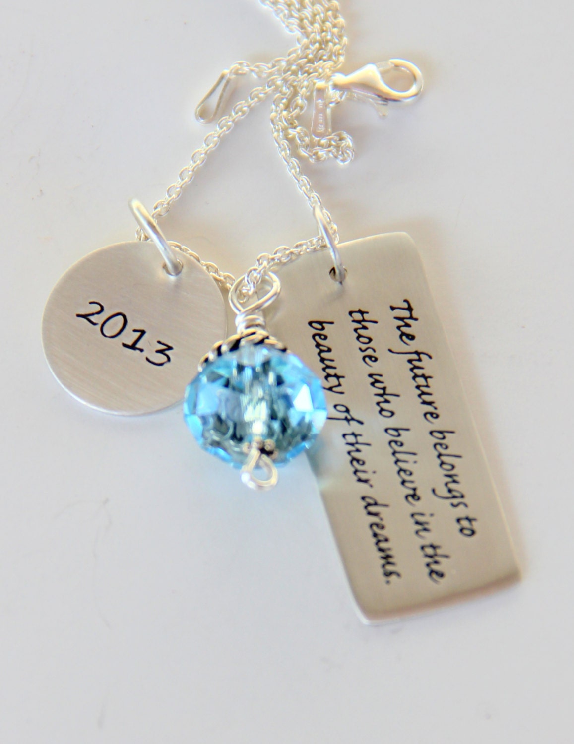 Inspirational Dream 2013, Graduation Necklace - Future Dream Quote Grad Gifts, 2013, Pink,  Eleanor Roosevelt Quotes, Dream Quote