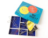 Vintage metal wire and string puzzle set, Wer Kann's, Spear's Games, mid century Germany, 1950s or 1960s, brain teasers, mechanical puzzle
