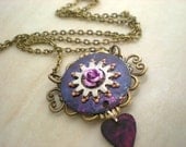 Steampunk Necklace: Purple - Steampunk Jewelry - Unique Jewelry - Spring Jewelry - Steampunk Costume - Spring Fashion - Spring Colors