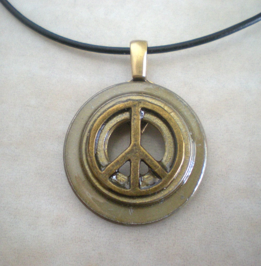 Peace Necklace: Men's Jewelry - Men's Necklace - Anniversary Gift - Hardware Jewelry - Hippie Jewelry - Fathers Day - Men's Gift