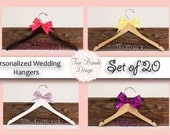 15% off Set of 20 Personalized Custom Bridal Hanger, Brides Hanger, Bride, Name Hanger, Wedding Hanger, Personalized Bridal Gift