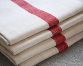 Antique Large Monogrammed French Linen Towel