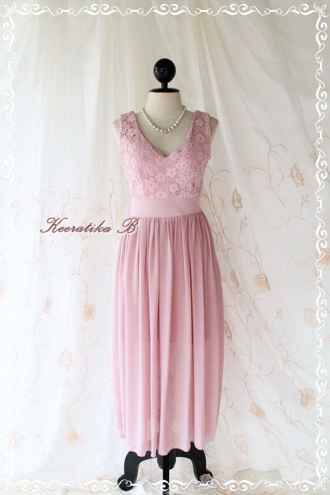 Lucky - Floor Length Cutie Bright Pale Lilac Dress  Lace Top Deep Back Silk Chiffon Skirt Party Cocktail Wedding Bridesmaid Prom Dress