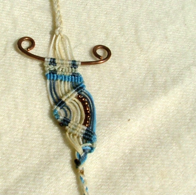 Macrame brilda jewel - macrame hair extension - spiral bliss OOAK hair jewel