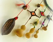 Baby crib mobile - the kite runner - natural protective wall hanging - eye of god ojo de dios with petite gourds