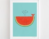 My cat can eat a whole watermelon - Art Print