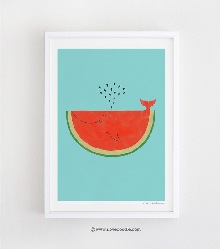 My cat can eat a whole watermelon - Art Print