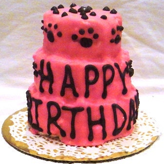 Happy Birthday Paw Print Cake