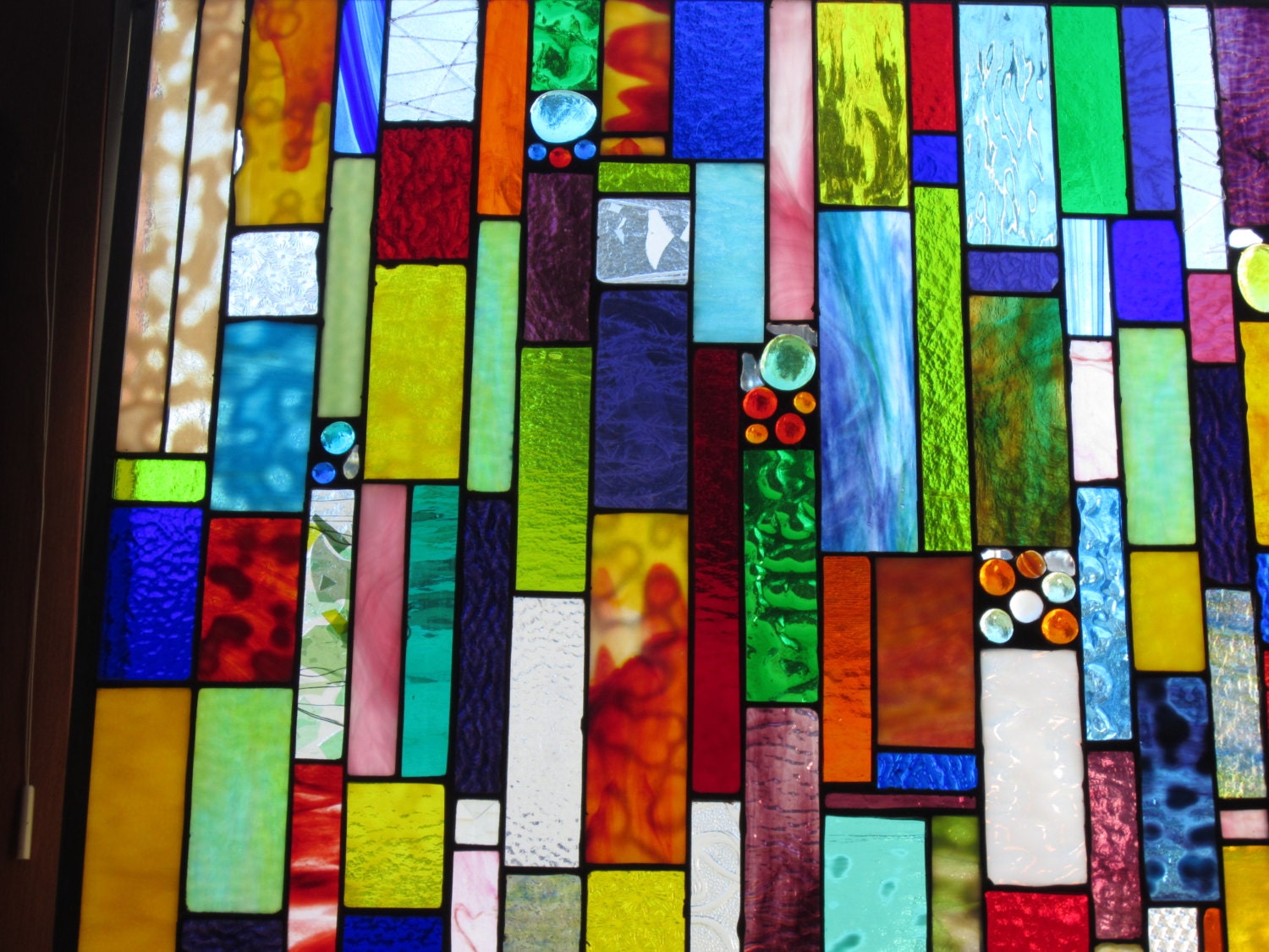 Super fantabulous stained glass bathroom window Custom Order Just for YOU