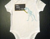 One Piece Baby Bodysuit w/ Dinosaur As A Teacher - Funny Dino Baby Bodysuit - Toddler Kids and Children's Clothing