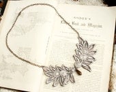 lace necklace - collar necklace - CARMEL - grey