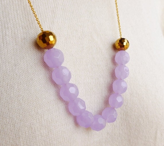Geometric Necklace - Purple and Gold