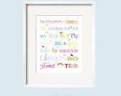 Somewhere over the rainbow Nursery Decor Rainbow colors for boys and girls wall art 11x14 by Yassisplace