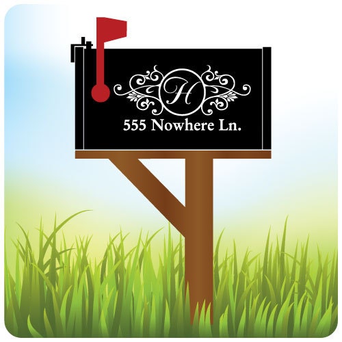Vinyl Mailbox Lettering Decoration Decal Sticker X2 For Each Side