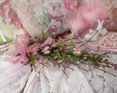 SHABBY CHIC Wall Swag Wall Decor Door Swag  Romantic Home Decor Pink Roses Cottage Chic Decor French Farmhouse Ooh La La