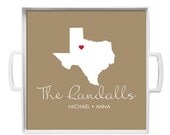 Custom State Square Tray- State Love- Choose your Color- Select a State Art