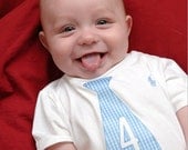 Monthly Onesie Tie Stickers - Ivan - Gingham and Plaids - Great Photo Prop and Baby Shower Gift Baby Month Stickers