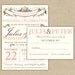 Vintage Modern Wedding Invitation and RSVP -Printable DIY. (1053)