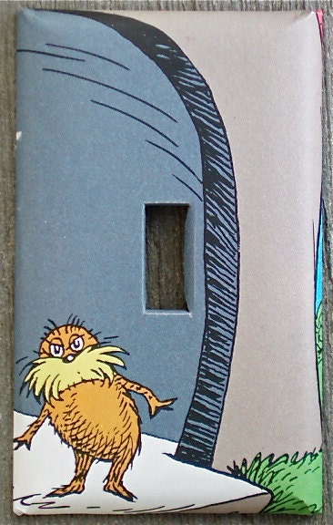 The Lorax Upcycled / Recycled / Light Switch Plate