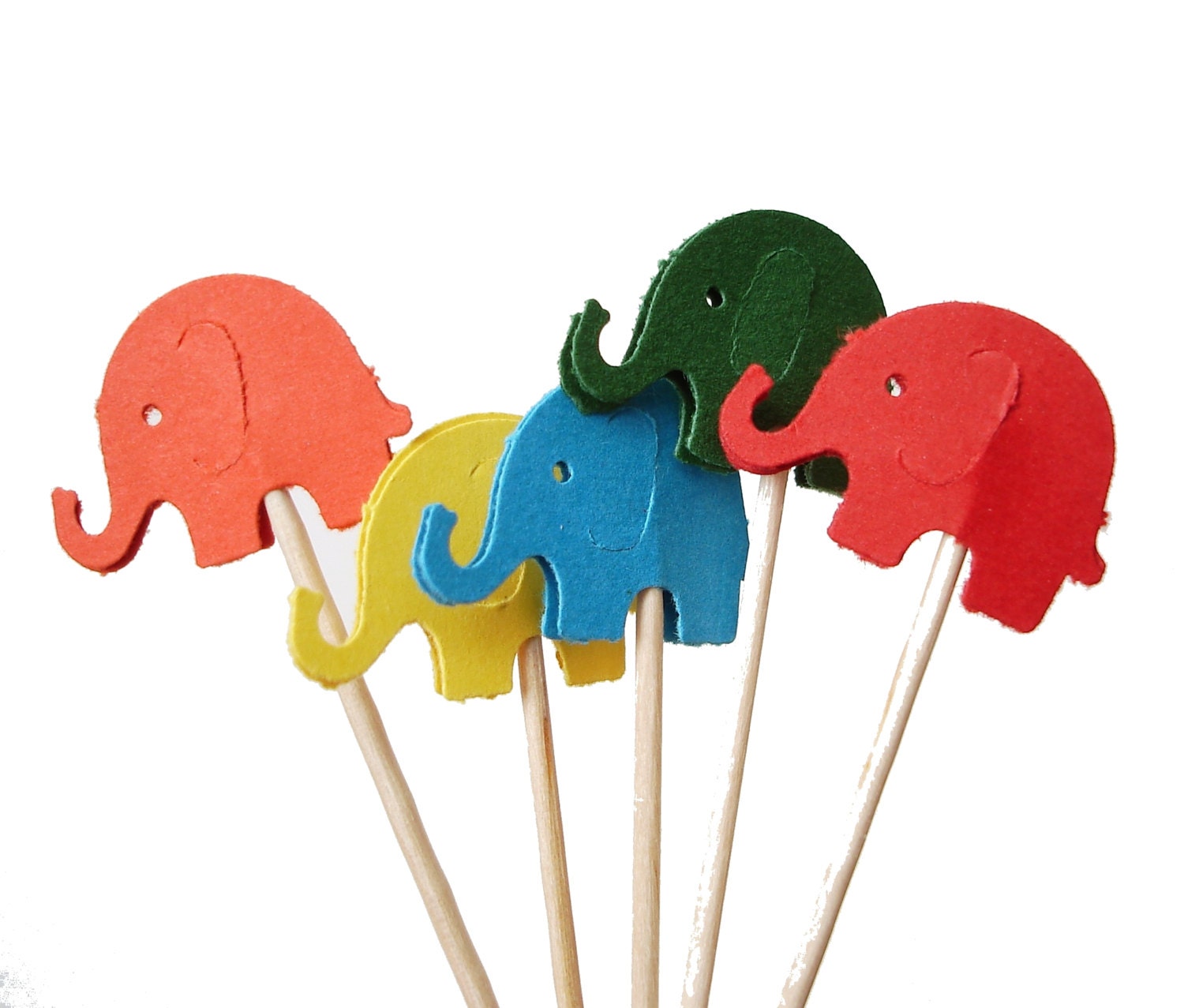 24 Elephant Party Picks, Toothpicks, Food Picks, Cupcake Toppers - No725