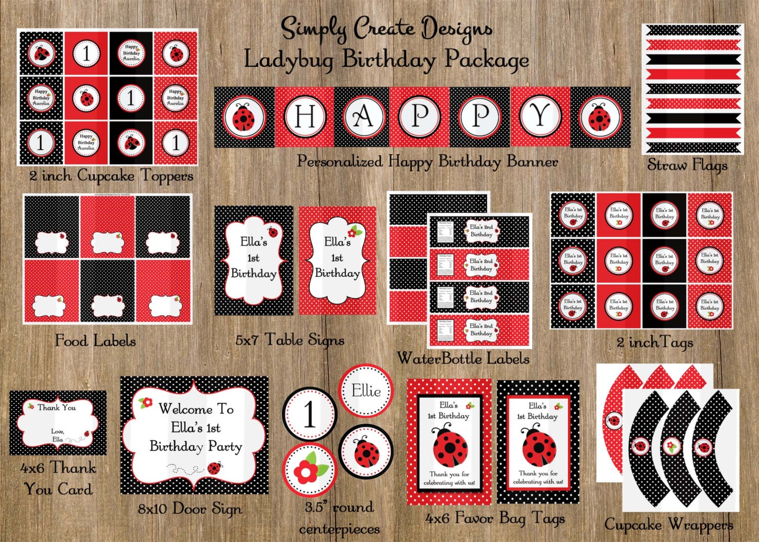 Ladybug Party Package Printable DIGITAL Party Il_570xn