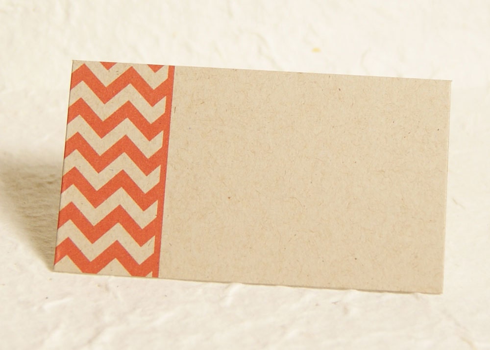 Escort Cards - Kraft Place Card, Fill In Cards, Place Cards, Table Cards, Seating Cards - Chevron Place Cards (KFPC)
