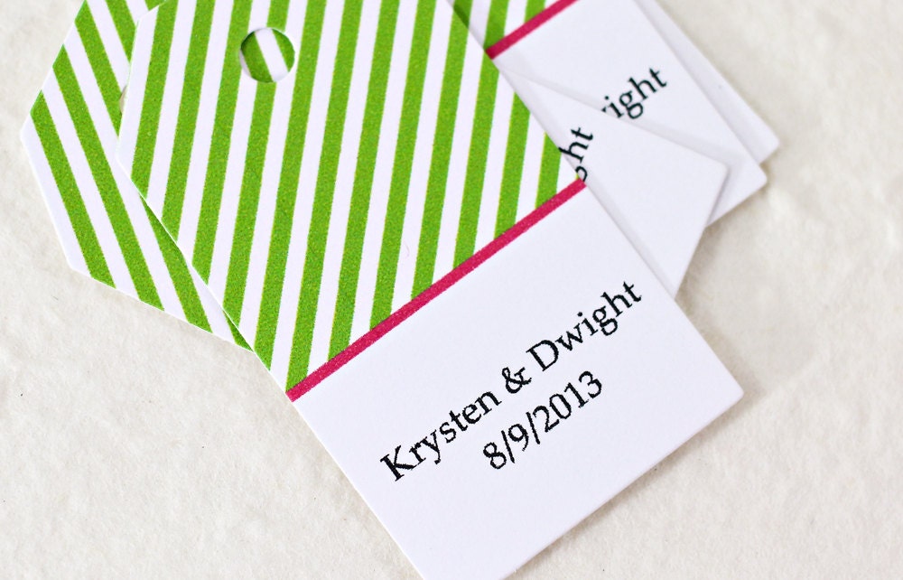 Favor Tag - Personalized Wedding Tag - Striped Tag - Bridal Shower Favor Tag, Bachelor Party Favor Tag, Party Favor Tag, Gift Tag