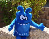 Personalized Minky Tooth Fairy Pillow - Soft Toy - Stuffed Animal - Friendly Monster