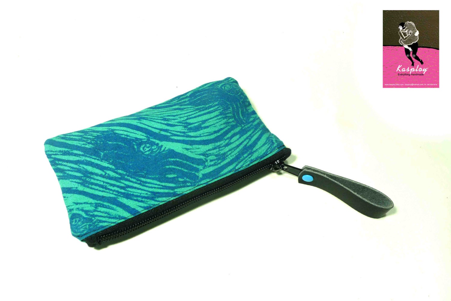 Fabric iPhone  Case, Samsung Cell Phone Wristlet, Zippered Gadget Pouch, Kasploy k10