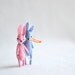 mini pocket bunny - blue miniature pastel felt rabbit by mountroyalmint