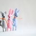 pink miniature felt bunny