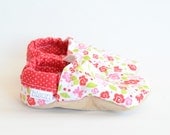May Day Bison Booties Size 0 to 6 Months Newborn Baby Floral Pink Ready to Ship summer flower vegan shoes