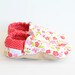 May Day Bison Booties Size 0 to 6 Months Newborn Baby Floral Pink Ready to Ship flower vegan shoes