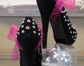 High Heel Platform Spiked Studded  Women Shoes Black size 7... SALE ...A SpikesByG Design