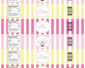 PRINTABLE (Water Bottle Wraps) - "Old Time" Carnival Collection- Vintage Design