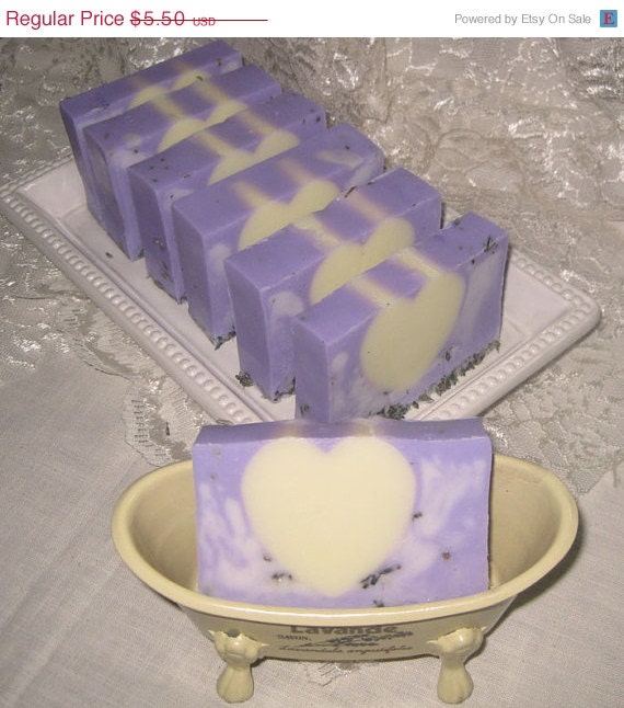 Spring Sale All Natural Shea Butter Soap Lavender Lavandin Chamomile Detergent free Soap With Lavender Buds Vegan Friendly ECS