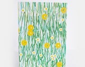 Greetings Card Grass and Flowers Large Nature Print Notelet