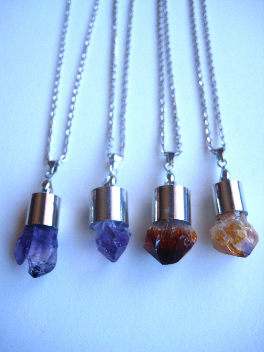 White Gold Cap Crystal necklace