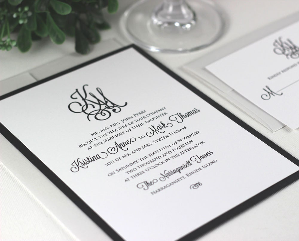 Monogram Wedding Invitations Sample