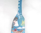 Folk Art Paddle "Canoe See It"  with hidden white-tailed deer