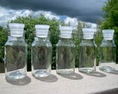 Five Small Glass Jars
