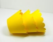 Yellow Mini  Cupcake Wrappers - Mini Cupcake Wrapper - Mini Cupcake Wrap Sunny Yellow Party Decor Snack Wrappers