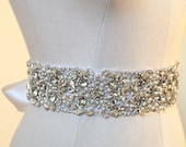 Custom Order Listing for Emily.  Bridal beaded swarovski couture crystal & pearl luxury wedding sash/belt. MAGNIFICAT